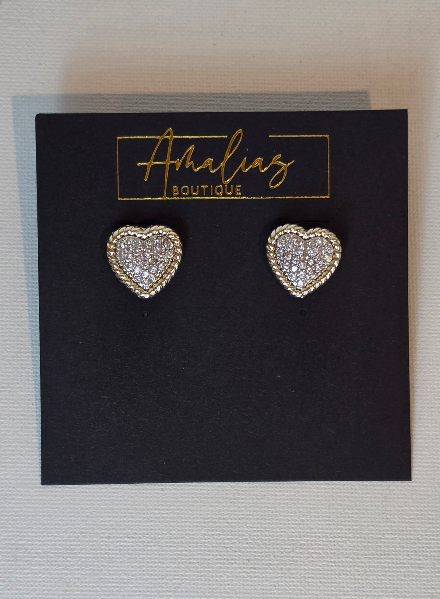 Crystal Heart Studs