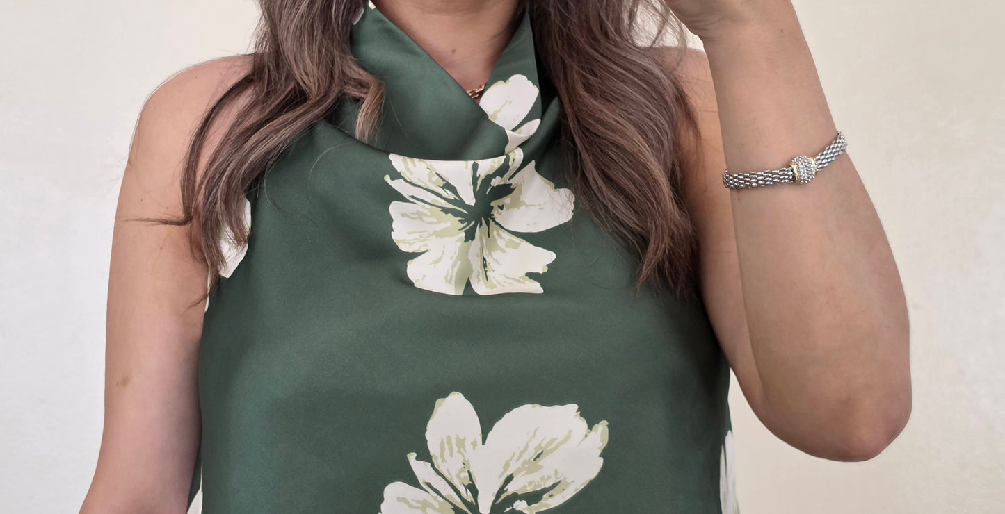 Evergreen Bloom Satin Set