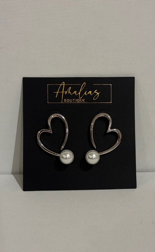 Pearl Heart Embrace Earrings