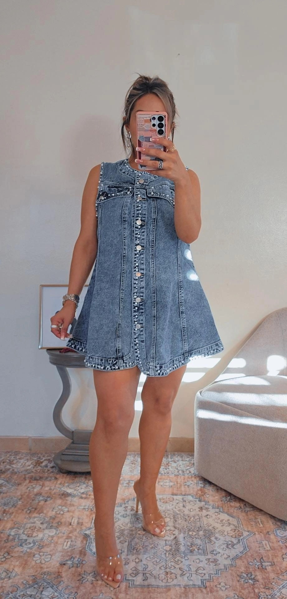 PEARL & DENIM RODEO MINI DRESS